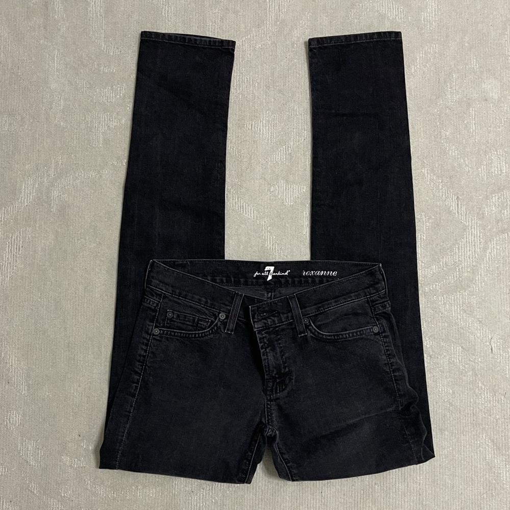 7 for all mankind Roxanne jeans, black, sz 26